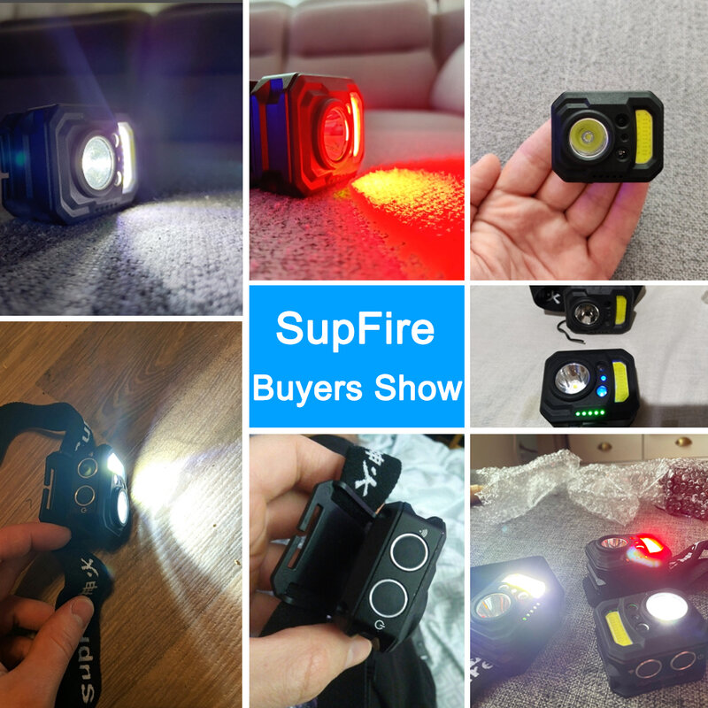 [Pengiriman Cepat] Superfire HL19 Lampu Kepala LED Portabel Lentera Olahraga Memancing, Lampu Depan Kuat Tahan Air Isi Ulang USB