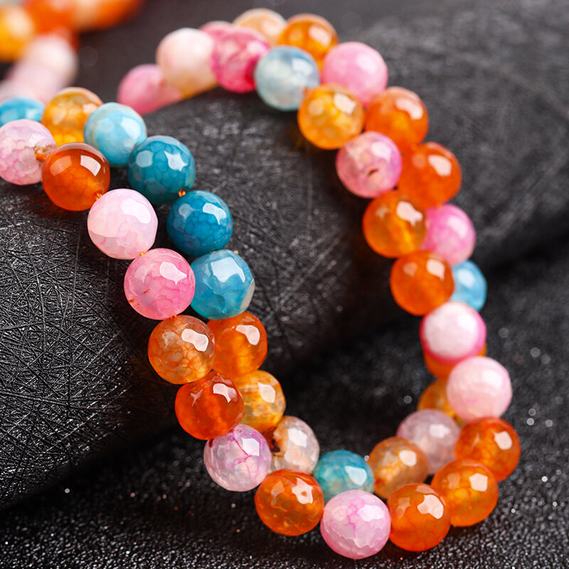 Perline di agata di seta di pietra naturale perle allentate rotonde per gioielli fai da te accessori per braccialetti 15 "6/8/10mm beadstory