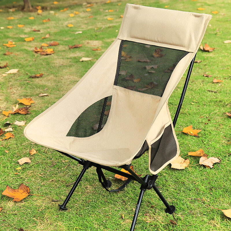 Krzesło kempingowe wysokie oparcie składane krzesło kempingowe do wędkowania, ogród z plecakiem na zewnątrz krzesło kempingowe na plażę