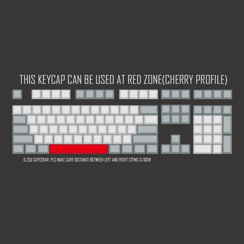Spacebar keycap pbt cinco lado dye-subbed 6.25u cherry perfil teclado gk61 gk64 transporte da gota