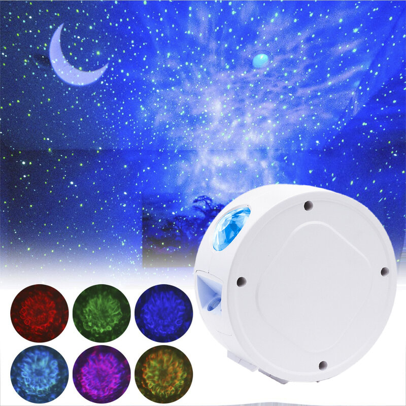 ZK50 Dropshipping Galaxy Projector Night Light Starry Ocean Wave Projector Smart Star Night Light Remote Control Music