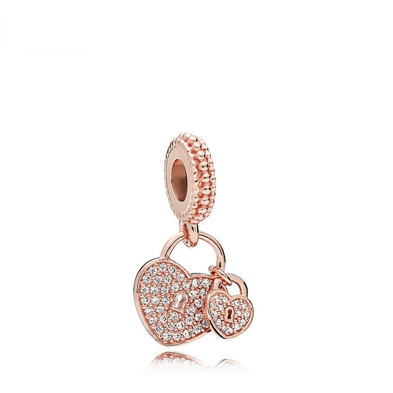 Novo 925 prata esterlina reluzente coração-em forma de charme grânulos adequados para pandora original pulseira pingente colar jóias