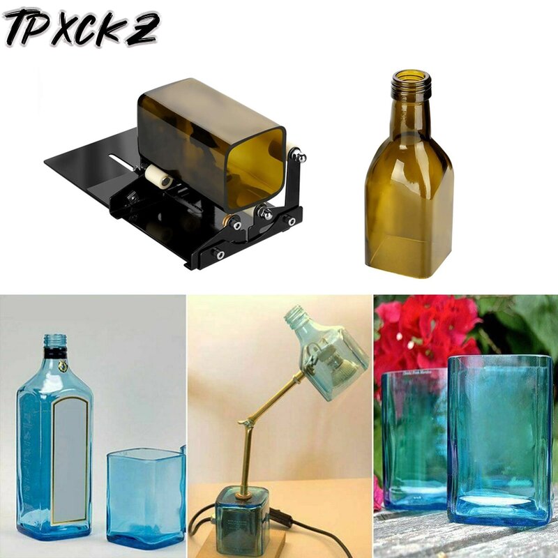 Taglierina per bottiglie di vetro 19PCS utensile da taglio manuale fai-da-te quadrato e rotondo vino birra sculture in vetro taglierina per macchina da taglio per vetro fai da te