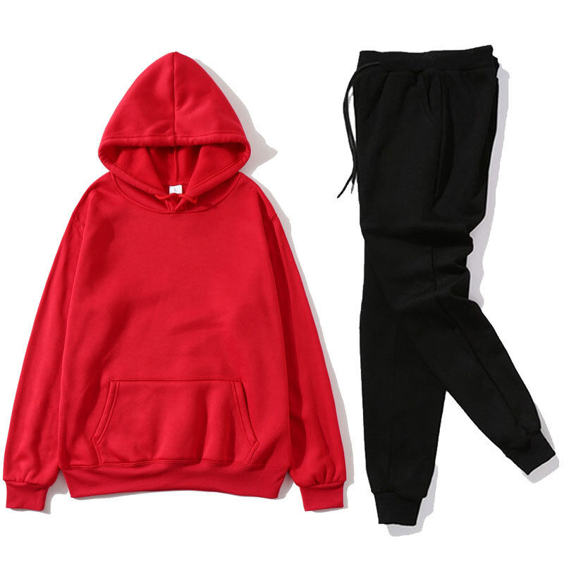 Women Sports 2 Pieces Set Sweatshirts Pullover Hoodies Pants Suit 2020 Home Sweatpants Trousers Outfits Solid Casual Tracksuit