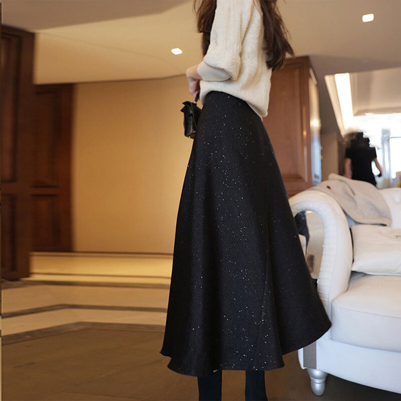 Autumn Ladies Sweater Skirt Set Fashion Japanese Korean Fashion Knitted Pullover Midi Skirt Two-piece Suit Women's Outfits New