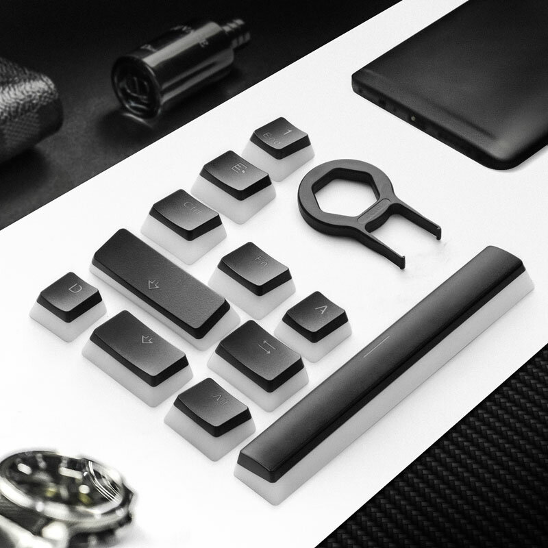 Havit Tastenkappen Doppel Schuss Backlit PBT Pudding Keycap Set mit Puller Kompatibel mit Kirsche MX Mechanische Tastatur, schwarz & Weiß