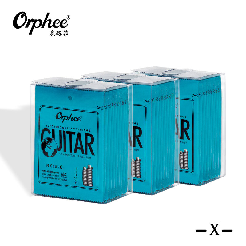 Orphee RX15-C Color Electric Guitar Strings Copper Alloy Wound 1st-6th (.009-.042) 6pcs