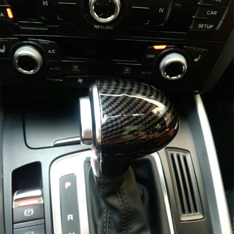 Car Styling Console Del Cambio Testa del Manico Telaio di Copertura In Fibra di Carbonio Adesivo Per Audi A4 B8 B9 A5 A6 A7 Q7 q5 Accessori Interni