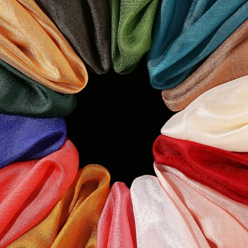 Lenço de seda feminino aecu, lenço de linho, cor sólida, cachecol de praia, ar condicionado, algodão e cânhamo multiuso, 2019