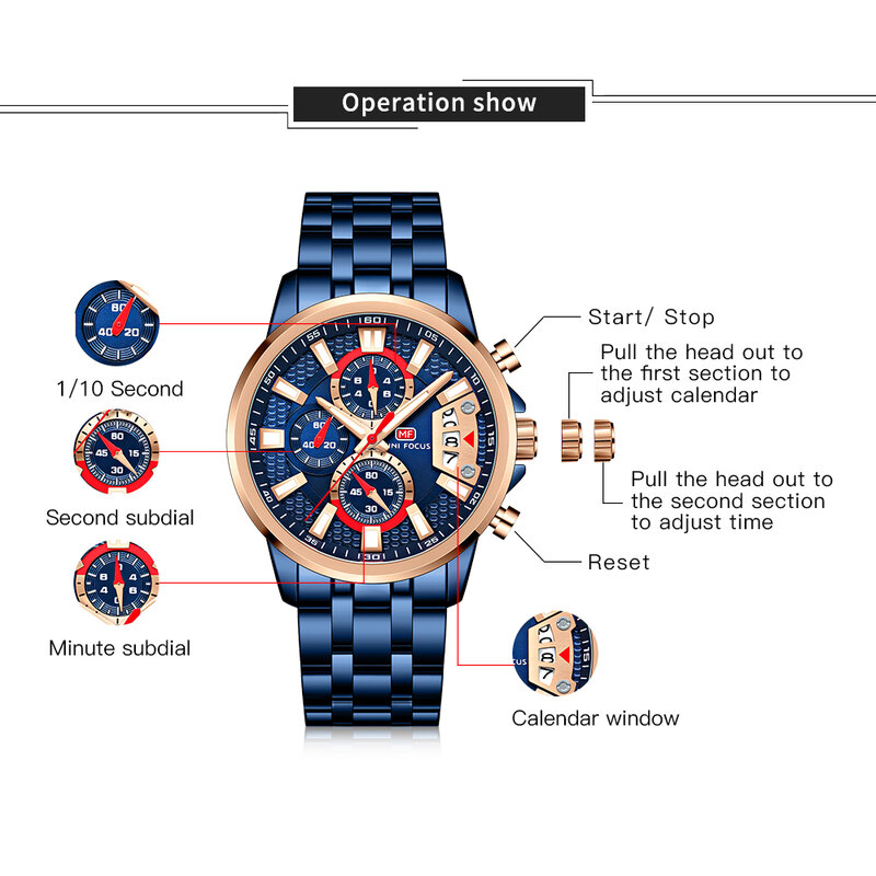Mens Relógios 2022 Luxo Íris Moda Chronograph Sport Watch for Men Quartz Relógio de Pulso MINI FOCO Masculino часы мужские