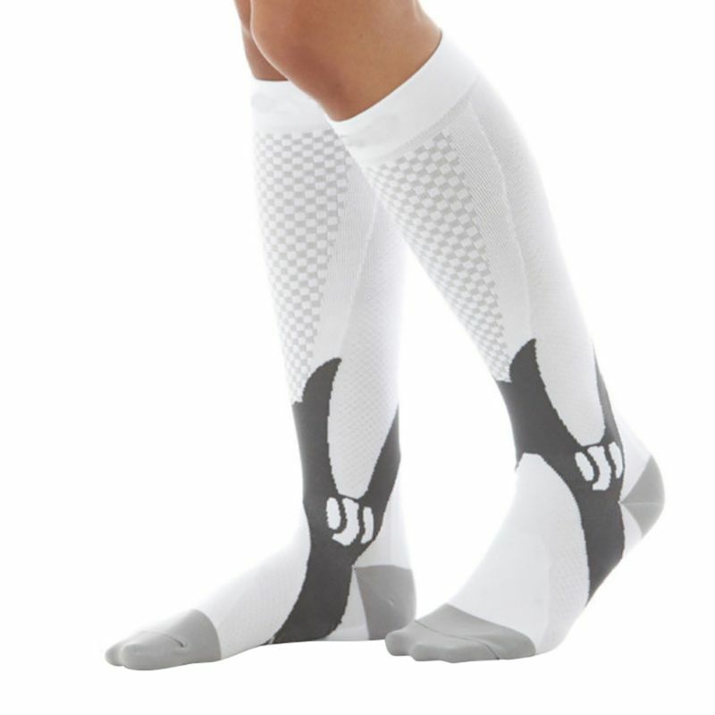 Calcetines de compresión elásticos transpirables con soporte para piernas para hombres y mujeres calcetines por debajo de la rodilla aptos para espinillas viaje de vuelo deporte