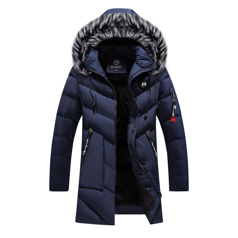 冬の綿ジャケット服男性であっても帽子ロングファンド保温コットン増加ダウン肥厚綿緩い