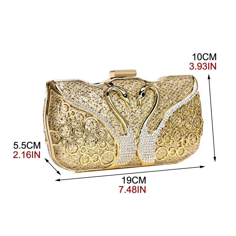 SEKUSA – sacs à main de luxe pour femmes, pochette en métal style diamants ajourés, petits sacs de fête de mariage