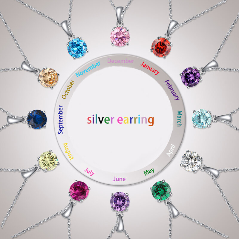 Hiyong – boucles d'oreilles en argent Sterling 925, clous, Piercing, pierre de naissance, Zircon, bijoux couleur gemme, Cartilage, cadeau