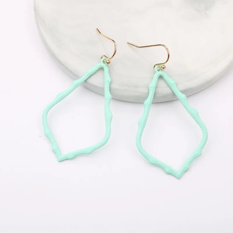 15 Colors Designer Frame Teardrop Earrings for Women Fashion Jewelry Painting Metal Water Drop Earrings Statement Earrings