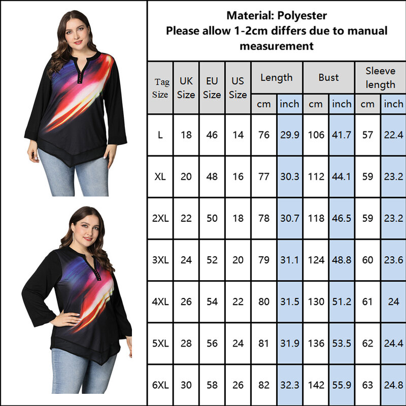 6XL Kemeja Tunik Motif Bunga Ukuran Plus Blus Wanita Leher Bulat Mode Baju Wanita Musim Semi Kasual Berkancing Atasan Mujer