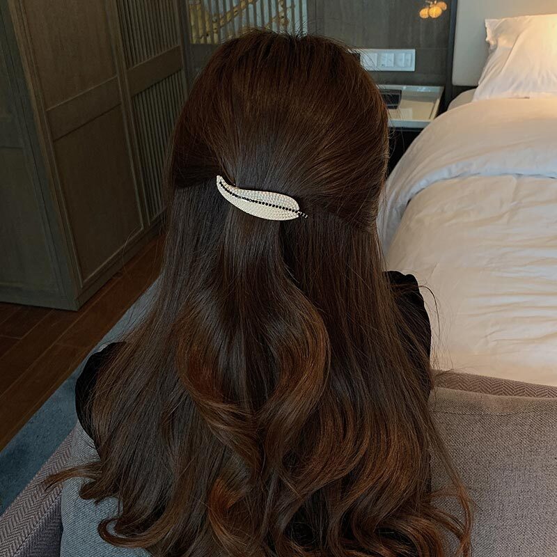 Mori Style liść szpilka lekka luksusowa mniejszość z klipsem z tyłu Hairware Versitile Fashion Spring Edge Clamp Internet Celebrity Hair