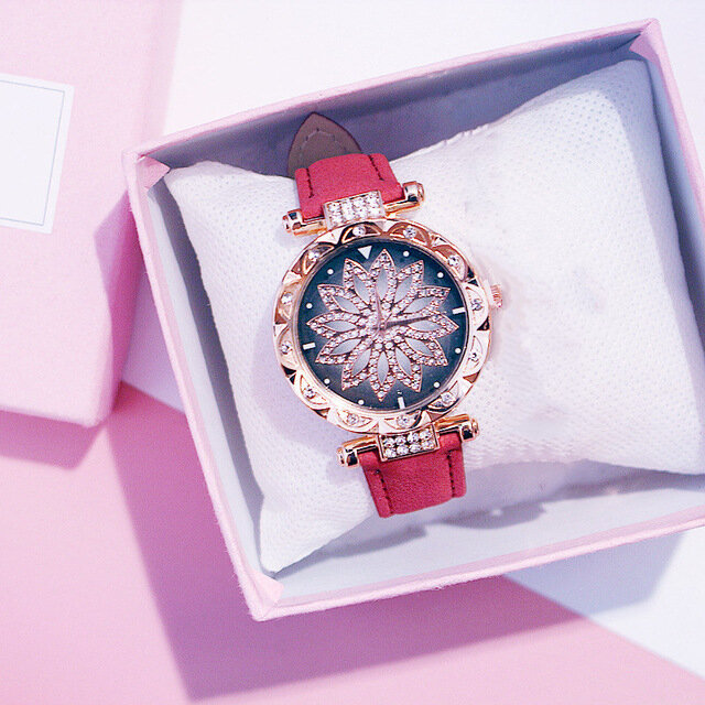 2020 женские часы браслет набор звездное небо дамы браслет часы повседневные кожаные кварцевые наручные часы Часы Relogio Feminino