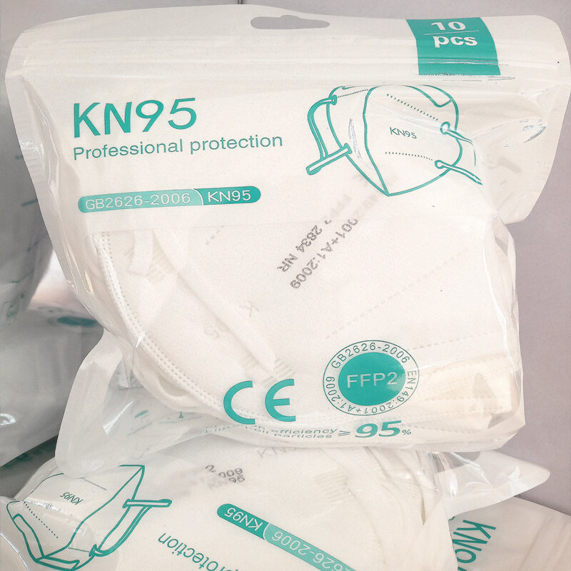 Masques faciaux respirants KN95 FFP2, Anti-buée et Anti-poussière, avec 5 couches filtrantes