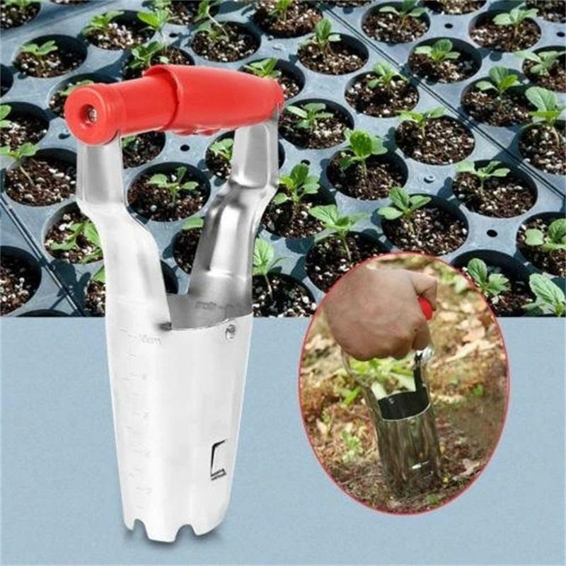 Transplantador de semillas, Extractor de semillas, herramienta de siembra, jardinería y inmersión de arena agrícola, tubo con flor