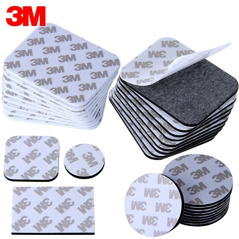 3M Double Sided Self Adhese Strong Tape Black White Foam Strong Pad Mounting Square Round Car Home Office Adhesives AA508