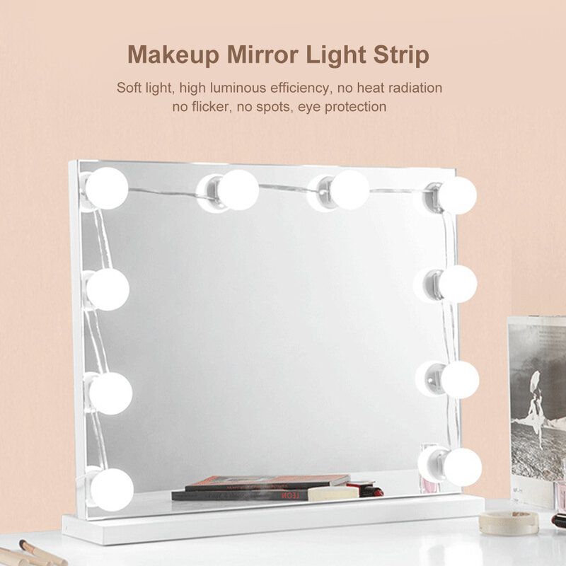 Usb vanity quarto luz vara em lâmpadas led banheiro espelho de maquiagem frente luz diy penteadeira pode ser escurecido conduziu a lâmpada parede