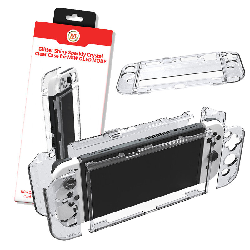 Carcasa transparente OLED para Nintendo Switch, carcasa protectora de cristal para mando de NS, PC, accesorios para videoconsola