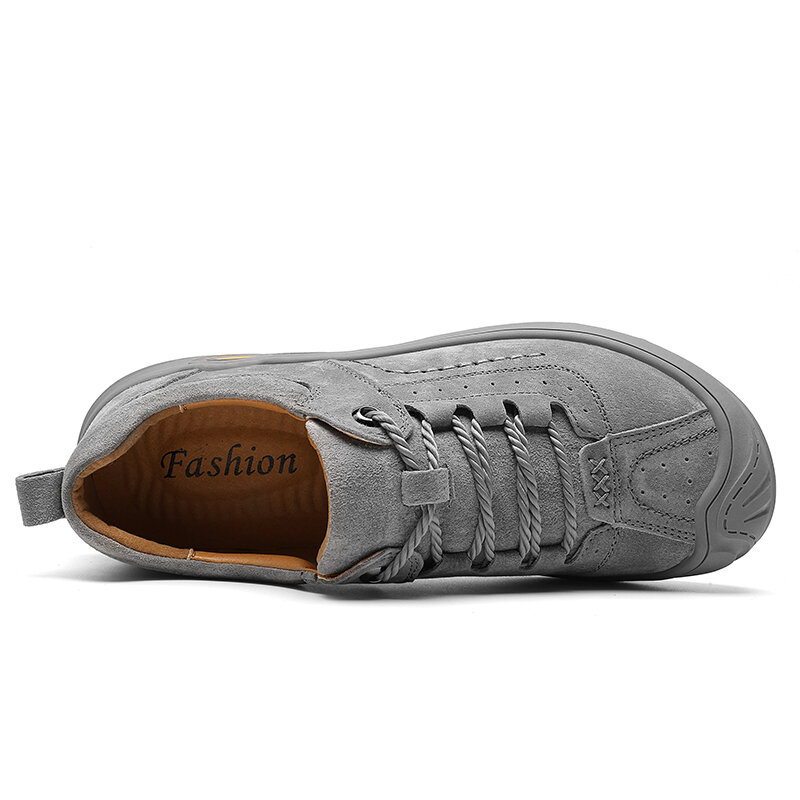 Scarpe Casual in pelle scamosciata scarpe basse allacciate autunnali traspiranti da uomo scarpe sportive all'aperto scarpe da passeggio per uomo