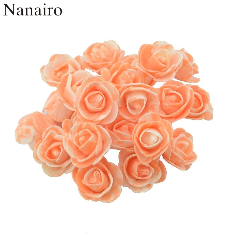 Mini roses artificielles en mousse PE, 3cm, 50 pièces, fausses fleurs, pour décoration de mariage, pour la maison, pour Scrapbooking