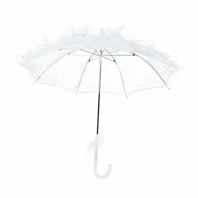 Parapluie en dentelle florale pour femmes, Style occidental, ajouré, ouverture manuelle, pour mariée, garniture à volants, romantique