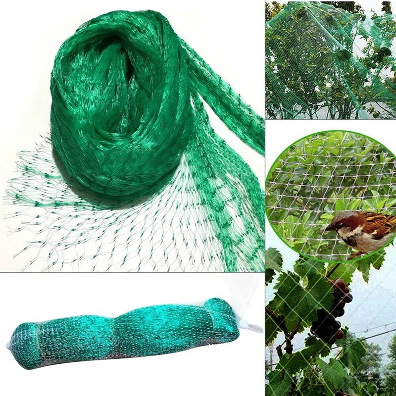PP Anti-bird Green Mesh Net Grapes Greenhouse Protective Net Plant Crops Fruit Vegetables Care Cover Insect Net 4x6m/4x10m*1