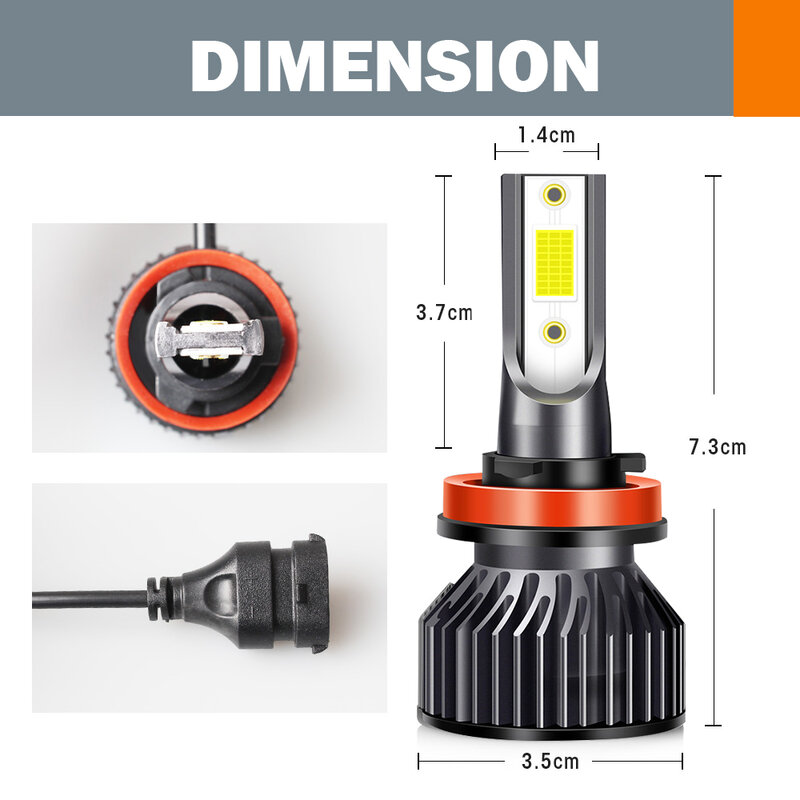 Eliteson-faros LED antiniebla para coche, lámparas H11, S6, H1, H4, H7, 6500K, 12V, 24V, 76W, 9005, 9006, camión, SUV, todoterreno, 2 uds.