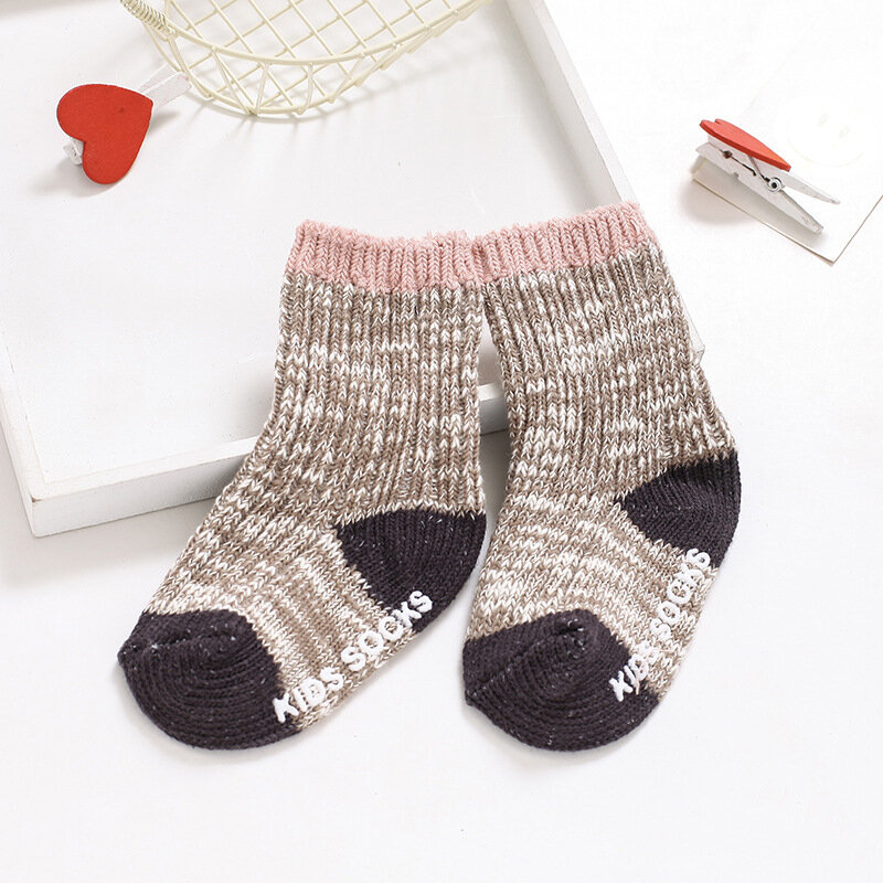 Thicken Non-slip Baby Socks 가을 겨울 양말 따뜻한 유아 소년 소녀 층 양말 유아 의류 액세서리 0-4 년 어린이
