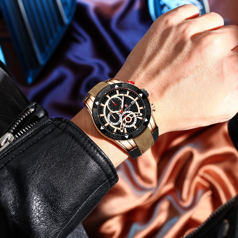 Часы наручные мужские кварцевые с хронографом, брендовые Роскошные водонепроницаемые аналоговые