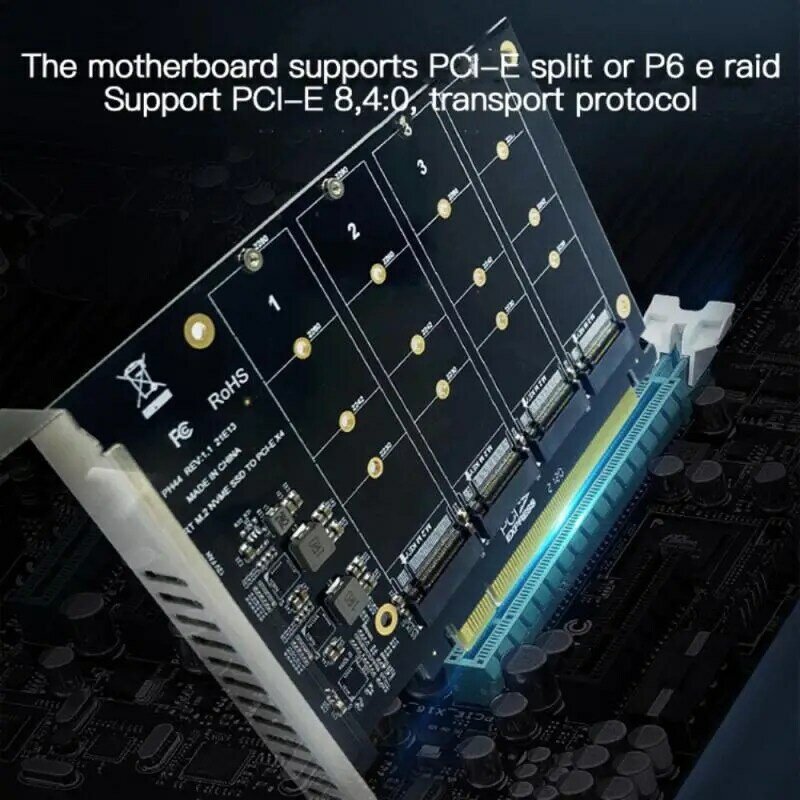 PCI-E сигнальная раздельная карта-Массив PH44 NVME 4, карта-массив для дисков поддерживает устройство SSD/M.2 PCI-E M.2 NVME протокол жесткого диска 4-disk