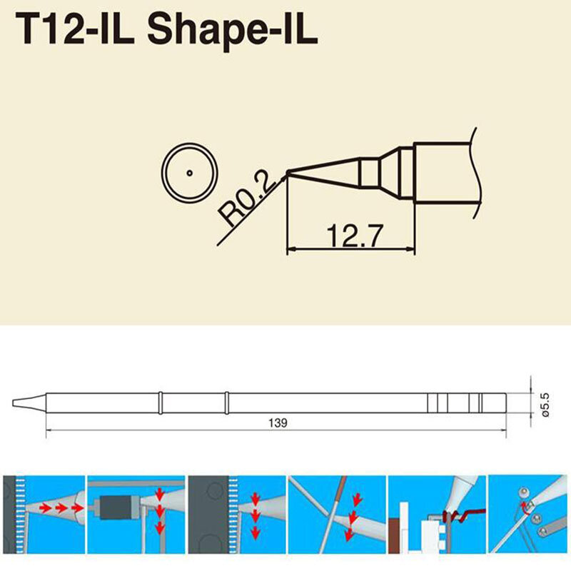 T12-IL 전기 납땜 인두 팁 납땜 인두 팁 T12 FX951 납땜 인두 핸들 납땜 스테이션 용접 도구
