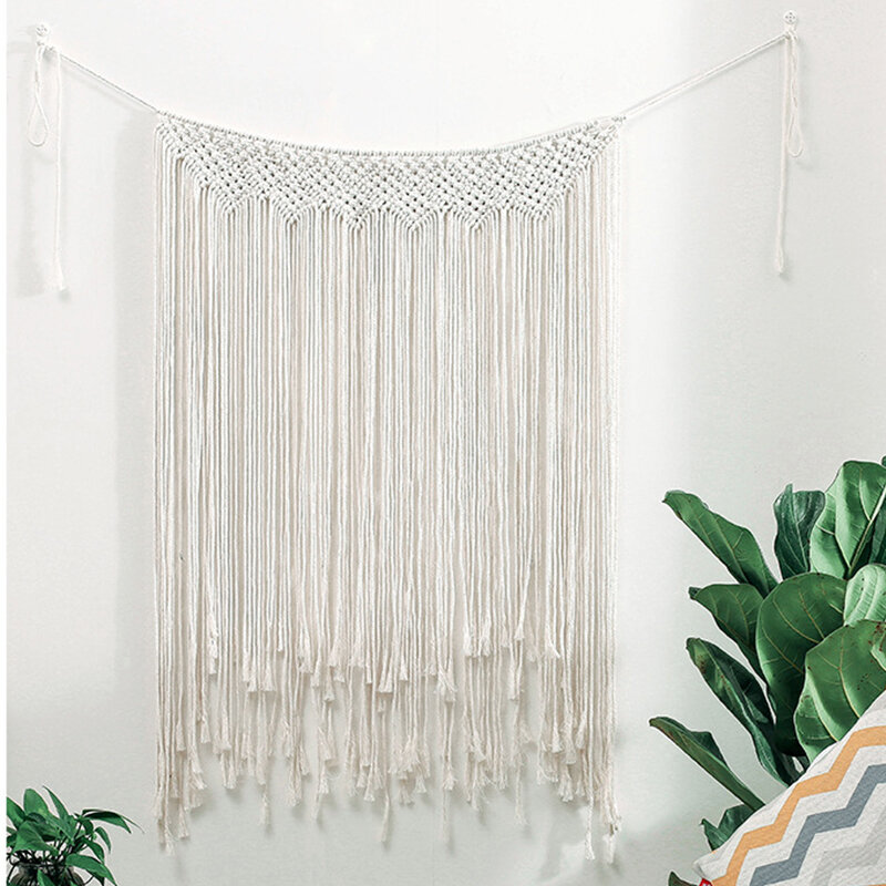 Nordic style Home Boho Decor cotton Tassel Handmade Woven Wall Hanging Tapestry colorful printing hand knotted wall decoration