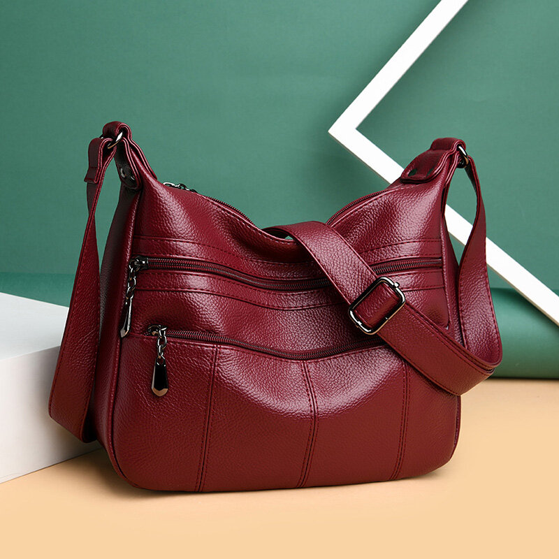 OLSITTI – sacs à bandoulière en cuir Pu souple pour femmes, sac de luxe à la mode, simple, nouvelle collection 2021