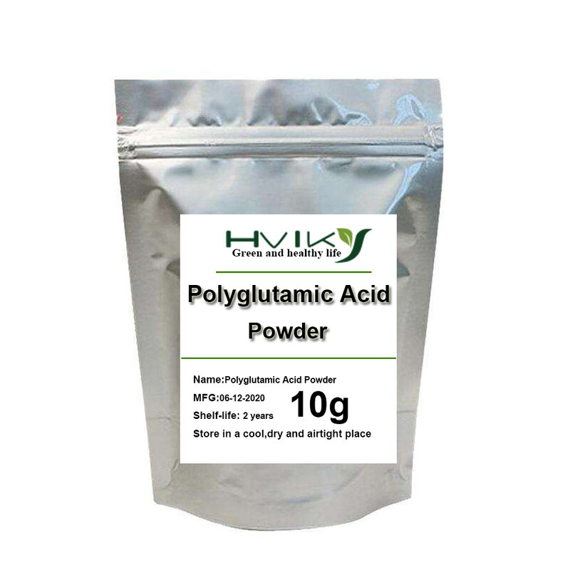 Extrato de ácido poliglutâmico em pó, hidratação e branqueamento para pele, inhibe a melanina para resistir a rugas