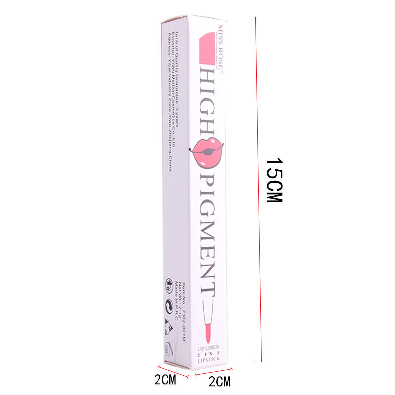 Crayon à lèvres double extrémité longue durée et waterproof, pour maquillage professionnel, longue durée