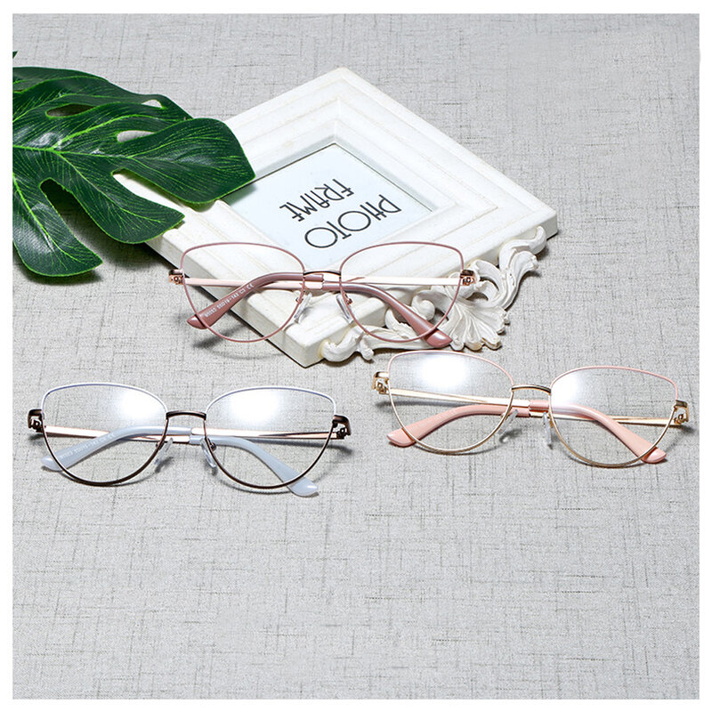 Peekaboo-Retro okulary z metalowymi oprawkami dla kobiet, kocie oko, złoto, czerń, przezroczyste, trójkątne szkła, optyczne soczewki, akcesoria damskie