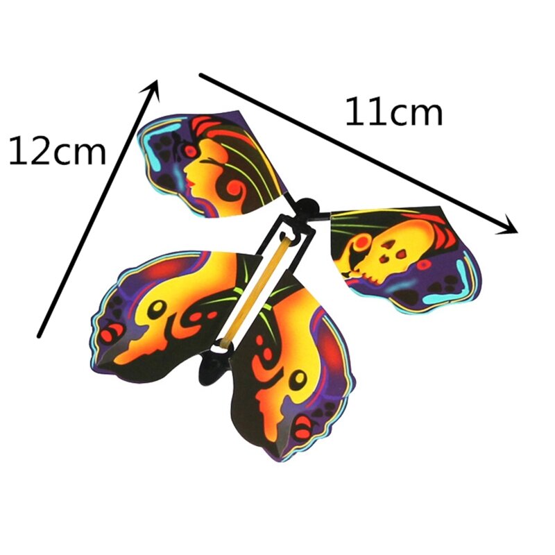 5/10Pcs Magic Kupu-kupu Terbang Angin Gelang Karet Powered Kupu-kupu untuk Anak-anak
