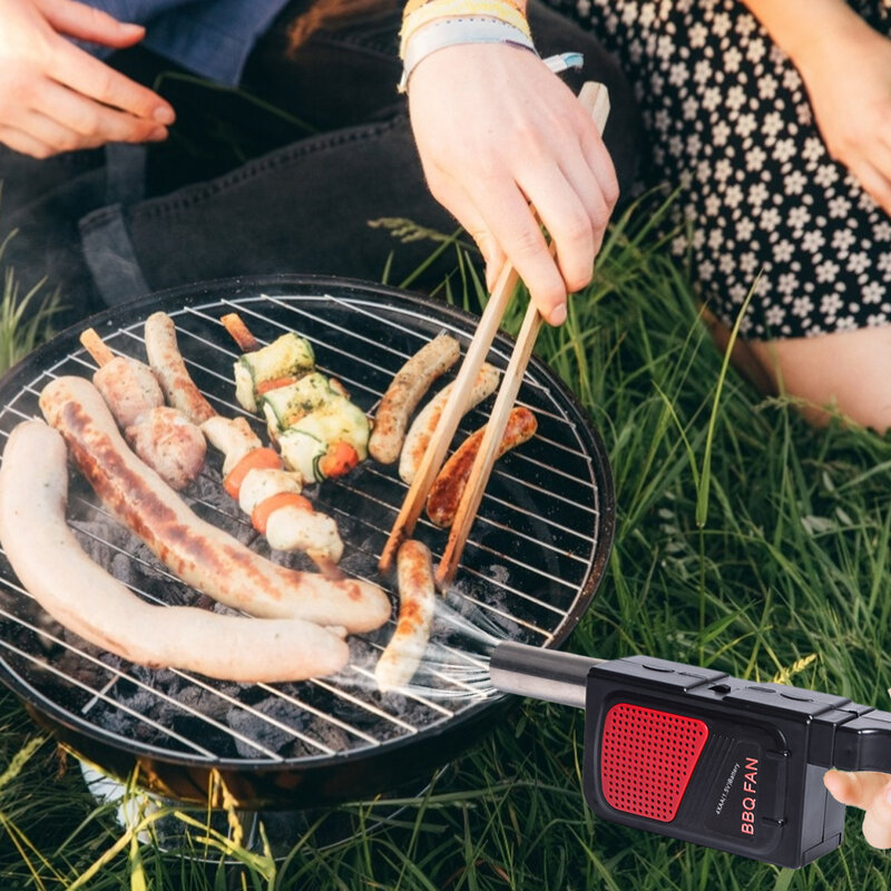 Bbq Elektrische Handheld Fan Air Blower Voor Barbecue Fire Bellows Outdoor Camping Picknick Grill Koken Tool Zonder Batterij