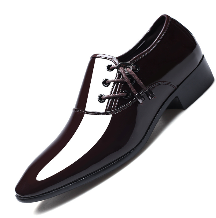 Zapatos de negocios de cuero de microfibra para hombre, zapatillas informales coreanas de cuero con punta puntiaguda, zapatos transpirables de tendencia para hombre XL