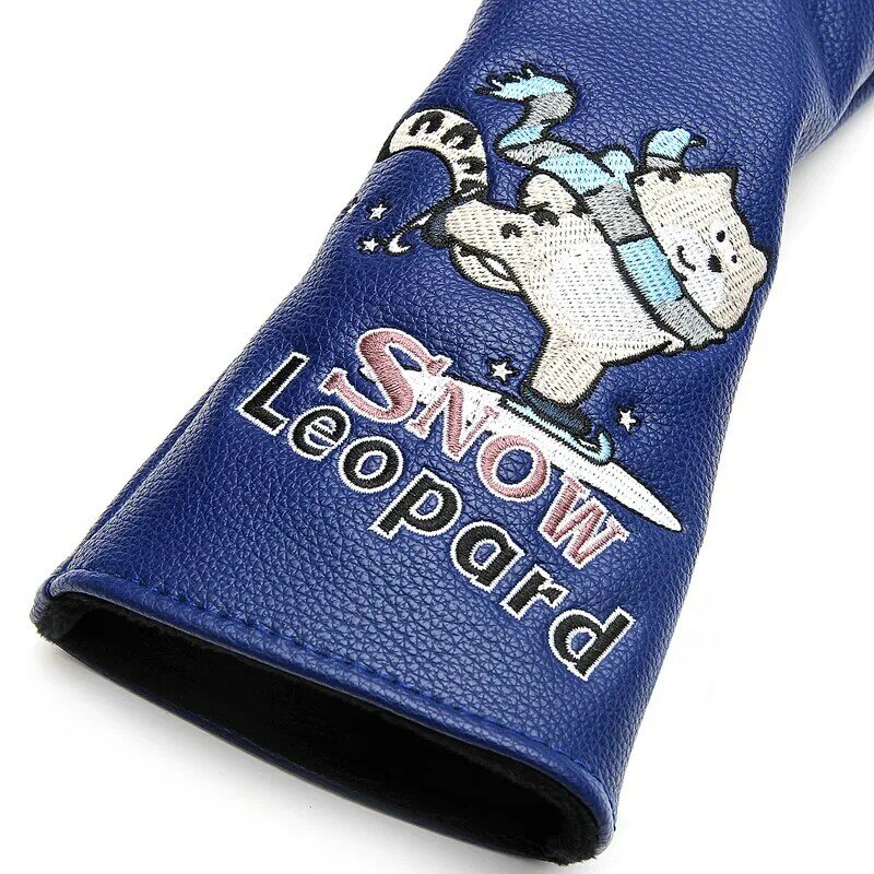 Snow Leopard Golf Driver Headcovers Sporting Goods PU Leather Golf Fairway Hybrids Woods Covers Free Shipping