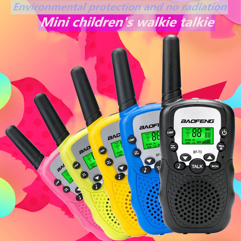 2PCS Children Mini Kid UHF Walkie Talkie BF-T3 BFT3 Baofeng FRS Two Way Ham CB Radio VOX CTCSS Comunicador Handy HF Transceiver