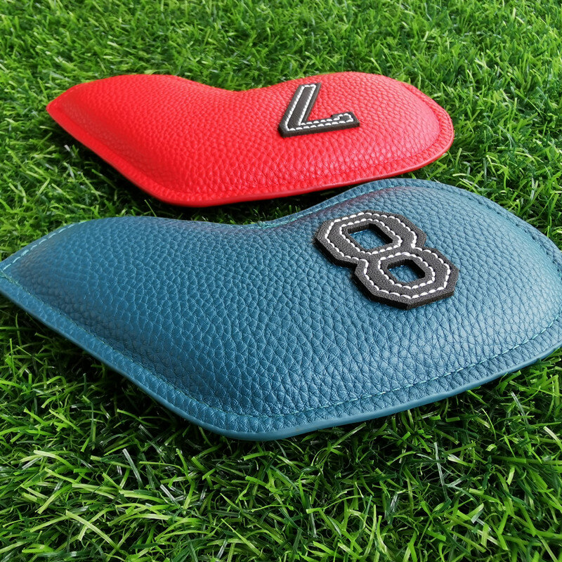 Double-sided Digital Golf Iron Cover, Oil Edge Craft Color Headcover, PU Club Cap Cover