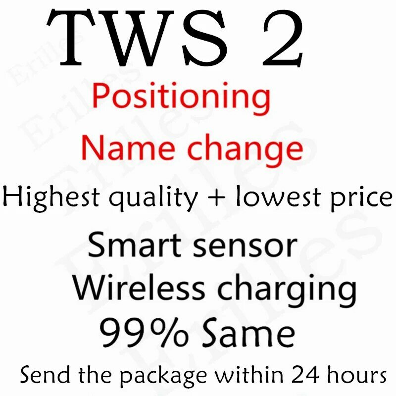 TWS 2 – capteur intelligent avec positionnement et changement de nom, charge sans fil, haute qualité, livraison gratuite, envoi de colis sous 24 heures, nouveau