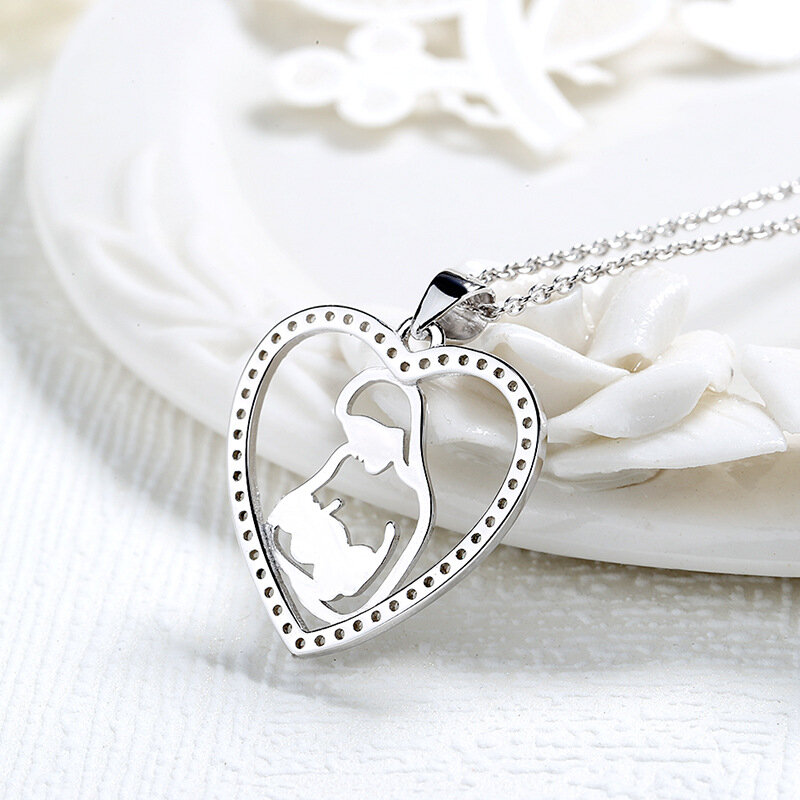 Sodrov – collier en argent Sterling 925 avec pendentif cœur pour mère et enfant, accessoire d'amour
