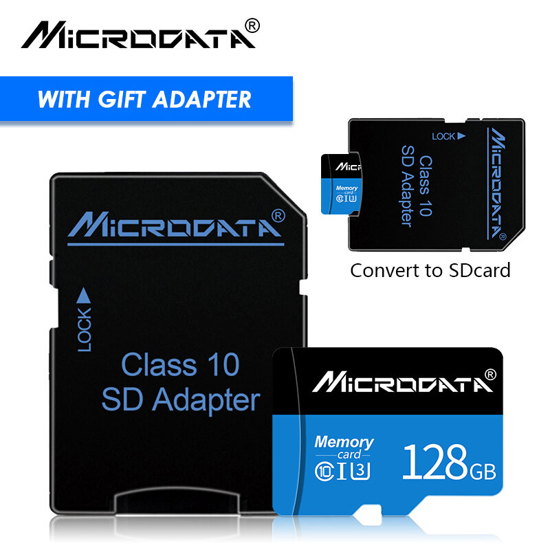 Tarjeta Micro SD de alta velocidad, 32GB, 16GB, 8GB, tarjeta de memoria MicroSD TF, 64gb, 128gb, Clase 10, adaptador gratis